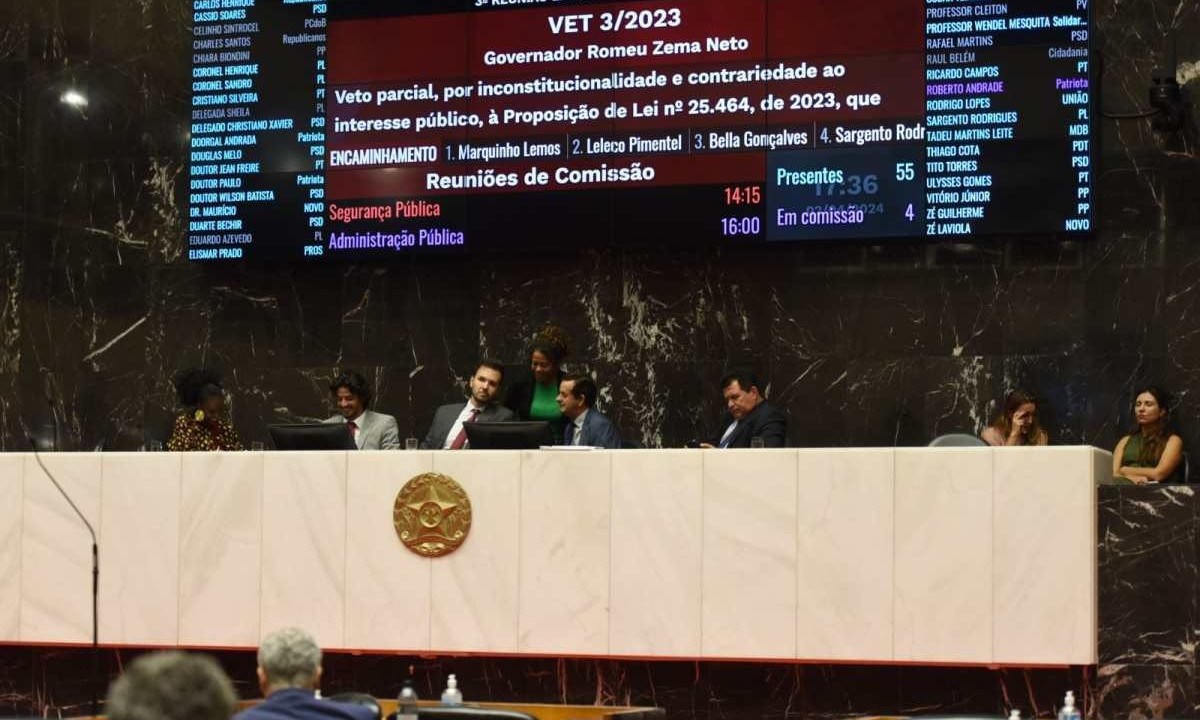 Vetos eram imbróglio entre os deputados, que ainda precisam decidir sobre outras três negativas de Zema -  (crédito: Henrique Chendes/ALMG)