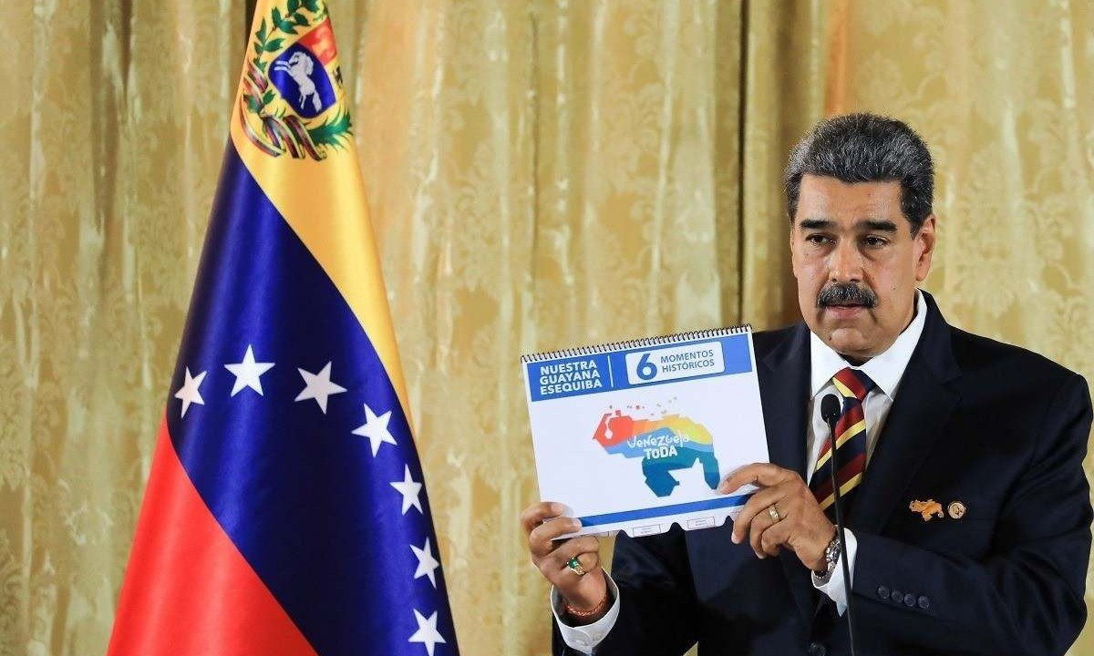 Maduro promulga a lei que anexa Essequibo à Venezuela -  (crédito: JHONN ZERPA / Venezuelan Presidency / AFP)