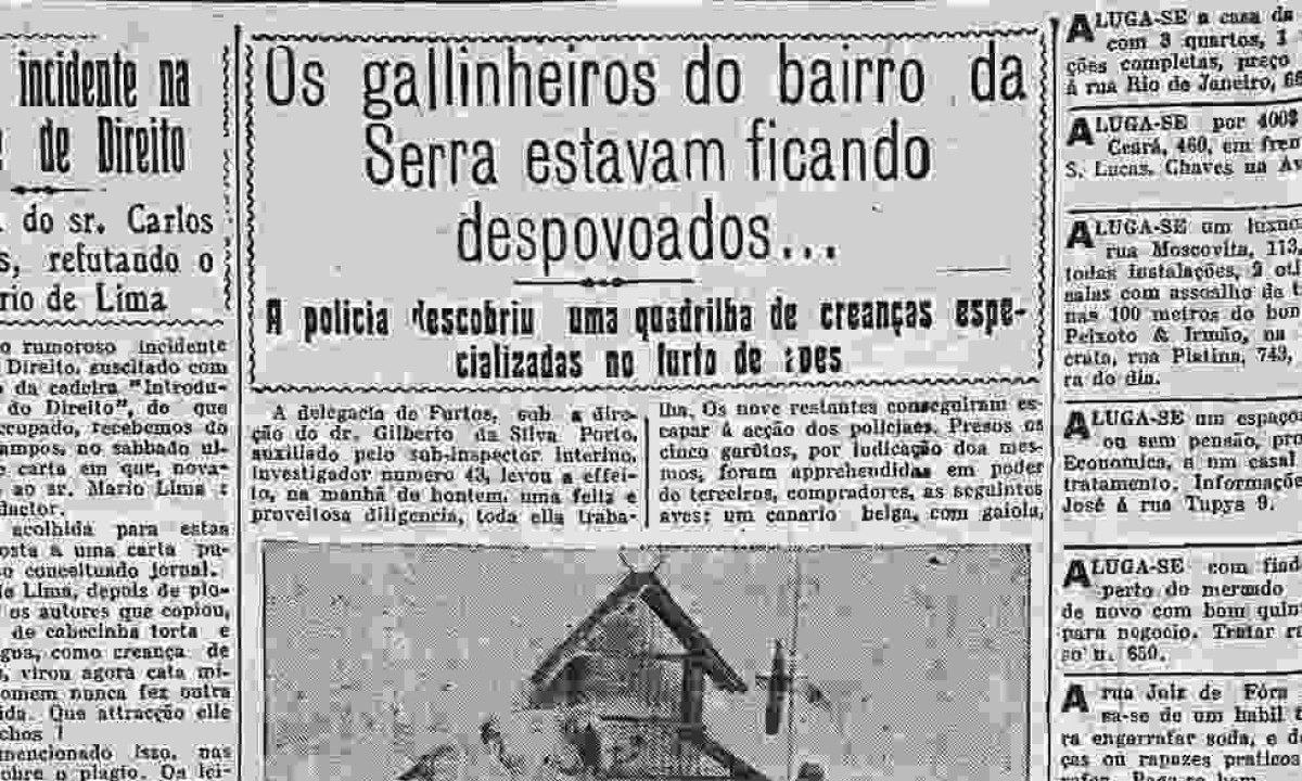 Página policial da edição do Estado de Minas de novembro 
de 1932 -  (crédito: Estado de Minas)