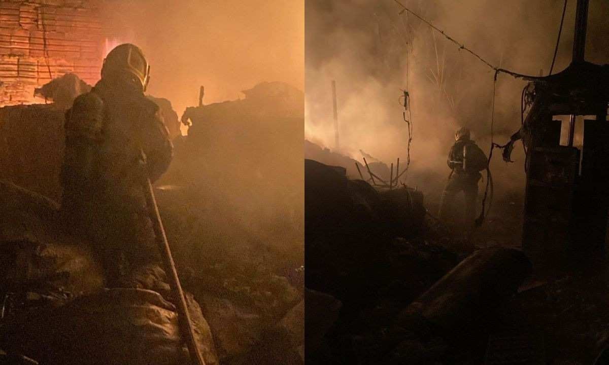 Bombeiros utilizaram 20 mil litros de água para combater incêndio em galpão de recicláveis