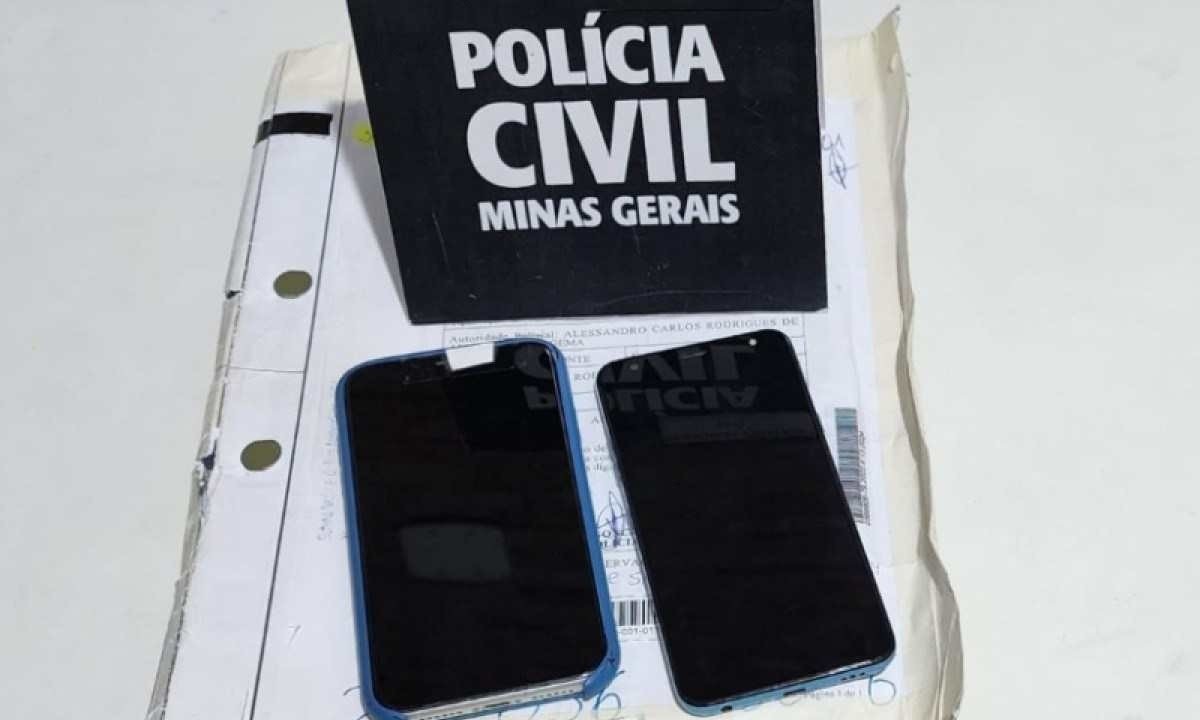 Aparelhos celulares de suspeito de extorquir mulheres em Belo Horizonte continham centenas de vÃ­deos Ã­ntimos gravados sem consentimento das vÃ­timas -  (crédito: PCMG / DivulgaÃ§Ã£o )