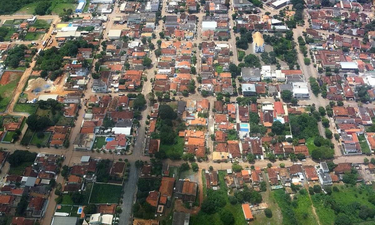 Vista aérea da cidade de Pompéu  -  (crédito: Wikimedia Commons)
