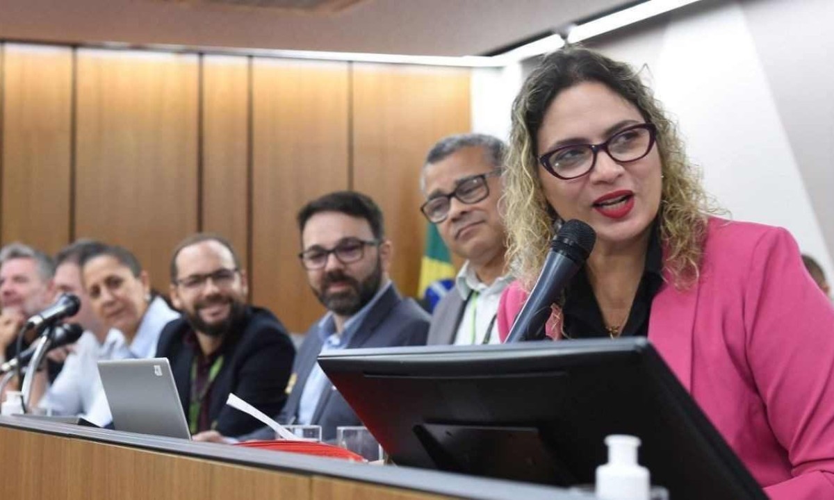 Deputada Beatriz Cerqueira (PT), na Comissão de Constituição e Justiça (CCJ), sugeriu modificações em sua composição. -  (crédito: Guilherme Bergamini/ALMG)