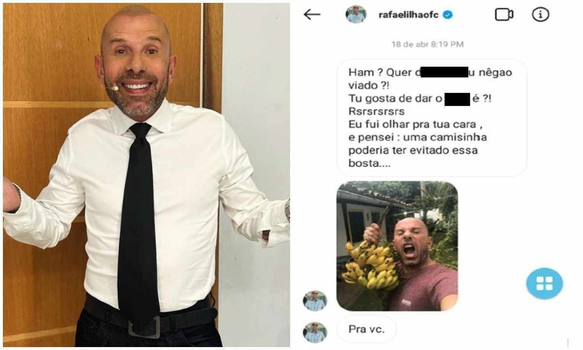 Mensagens racistas e homofóbicas foram enviadas depois que a enteada de mineiro reagiu a uma transmissão ao vivo feita por Rafael Ilha  -  (crédito: Redes Sociais / Reprodução - Arquivo Pessoal )