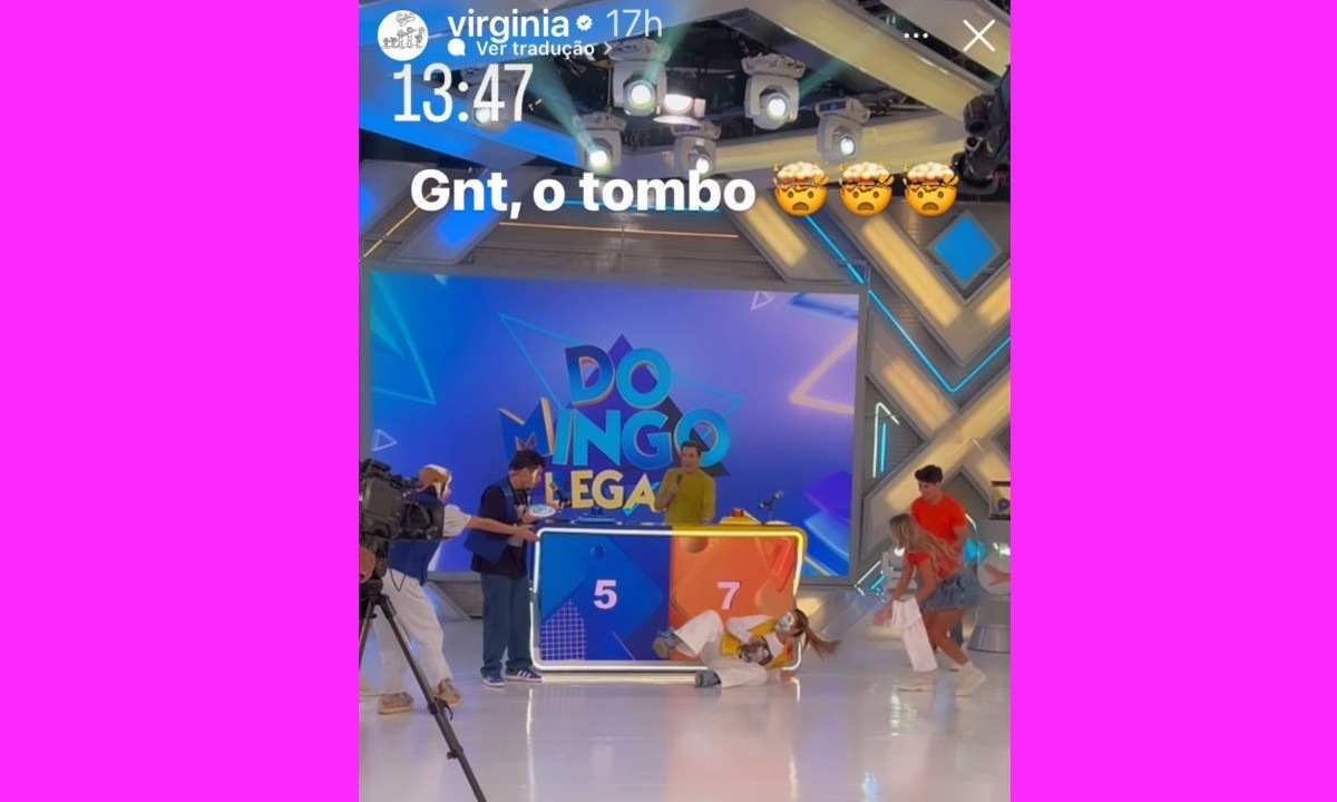 Virgínia Fonseca ficou estatelada no chão do estúdio do SBT -  (crédito: Reprodução/Instagram)