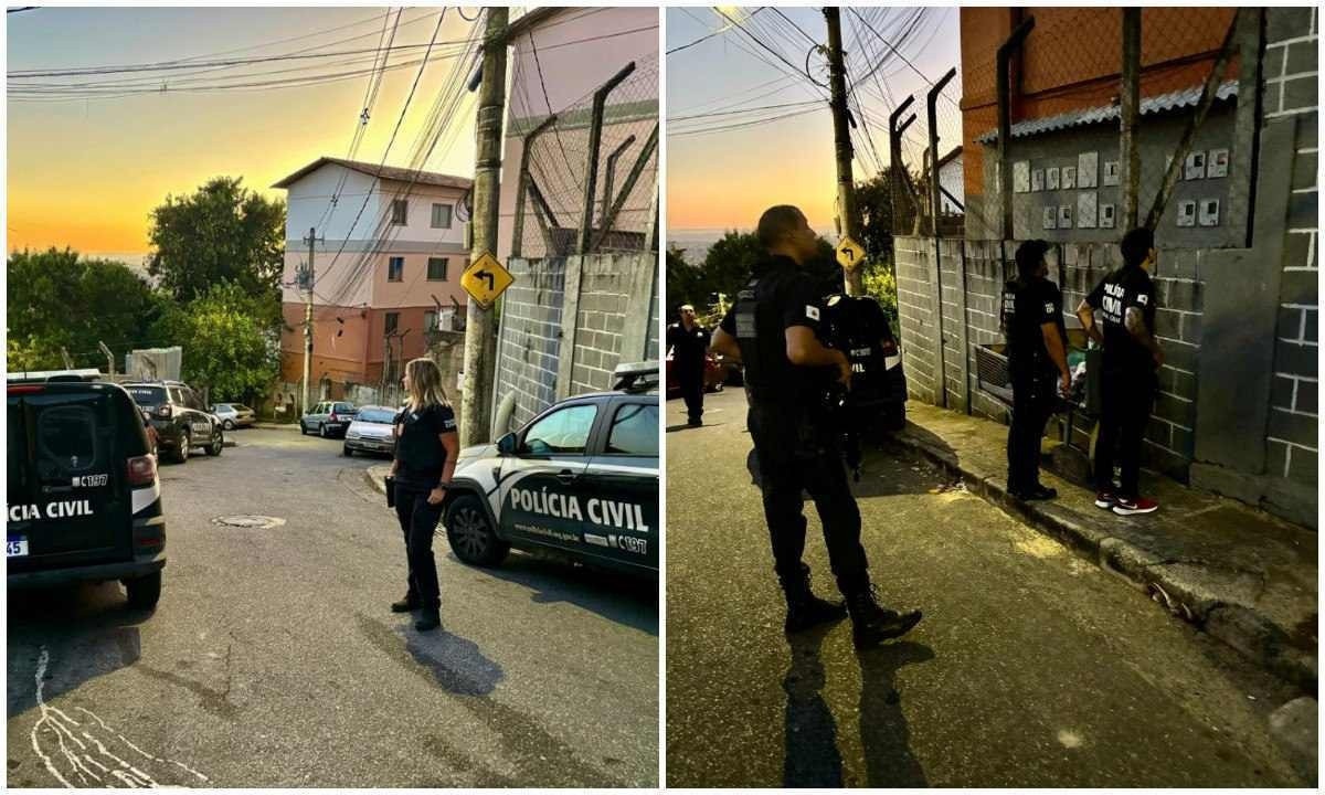 Diligências da polícia aconteceram nos bairros Jardim Leblon, Nossa Senhora de Fátima e União -  (crédito: PCMG/Divulgação)