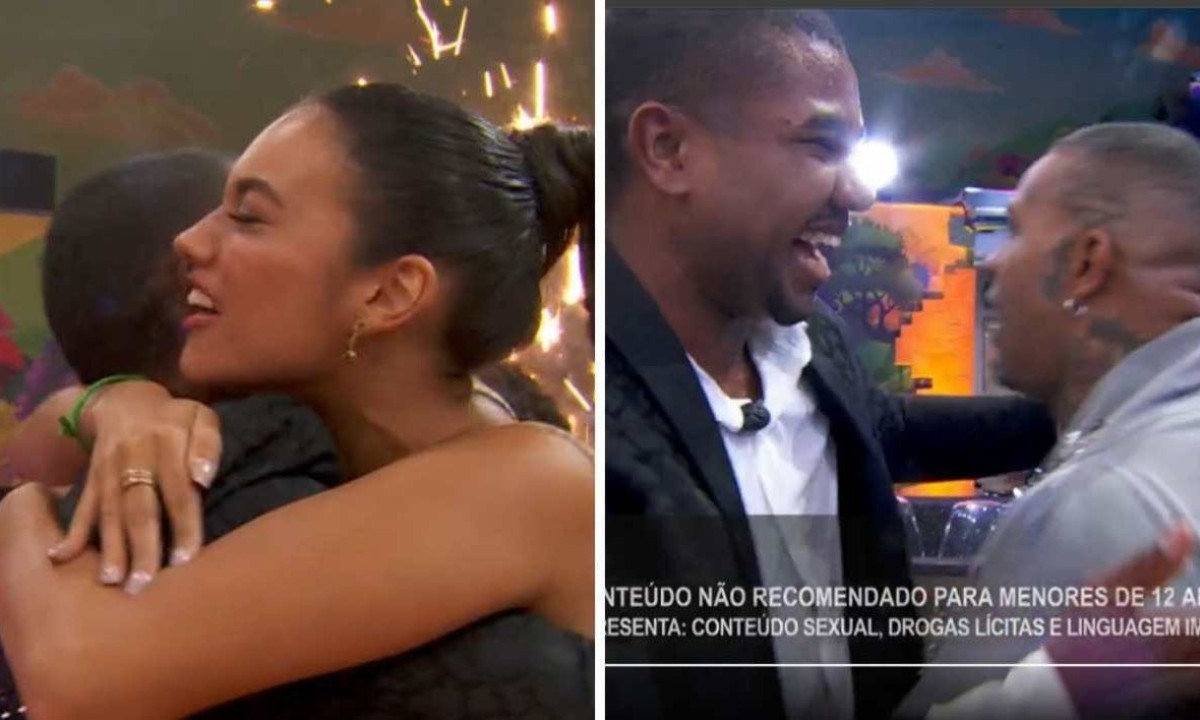 Fernanda e Rodriguinho abraçam Davi na final do BBB 24 -  (crédito: Multishow)