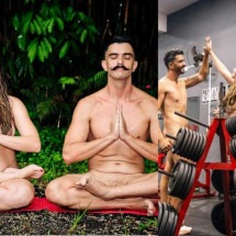 'Casal peladão' troca academia por ioga ao ar livre -  CO - Assessoria/Divulgação