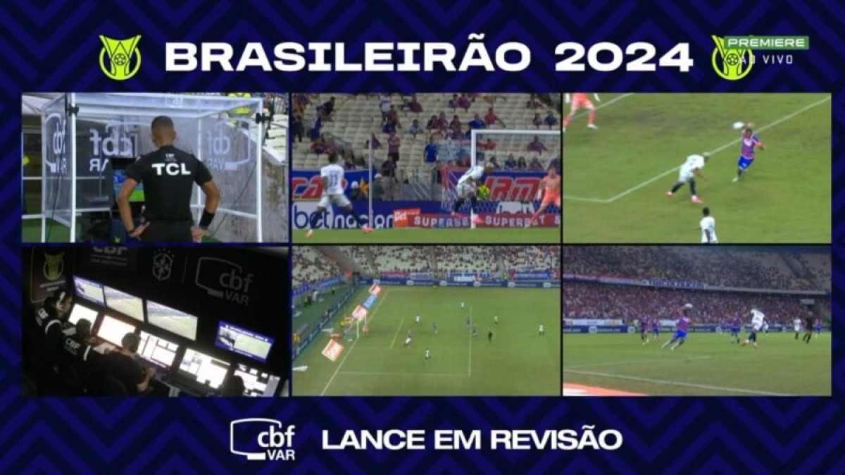 VAR entrou em ação de maneira indevida em Fortaleza x Cruzeiro -  (crédito: Reprodução/Premiere FC)