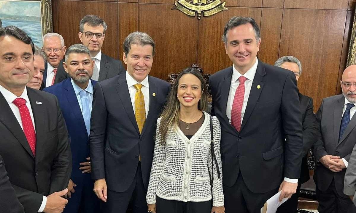 Procurador-geral de Justiça de Minas, Jarbas Soares Júnior (E) se encontrou com o presidente do Senado, Rodrigo Pacheco (D), em Brasília -  (crédito: MPMG/divulgação)
