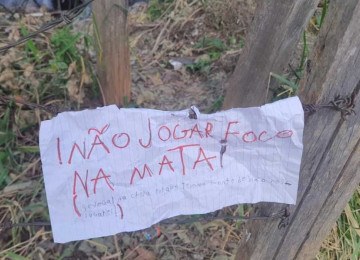 Bombeiros encontraram bilhete na porteira de entrada ao pasto -  (crédito: Corpo de Bombeiros/Divulgação)