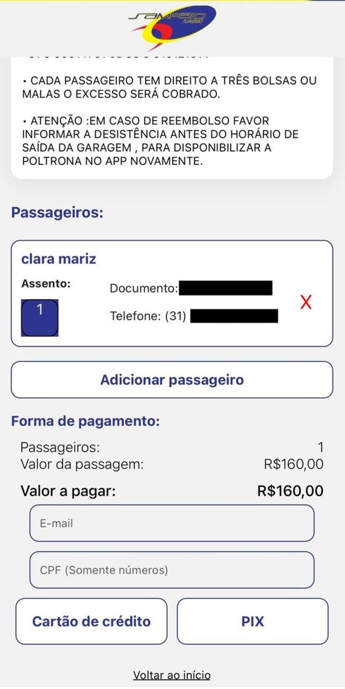 Seinfra afirma que empresa possui cadastro para viagens não abertas ao público, mas site de vendas permite compra de passagens individuais