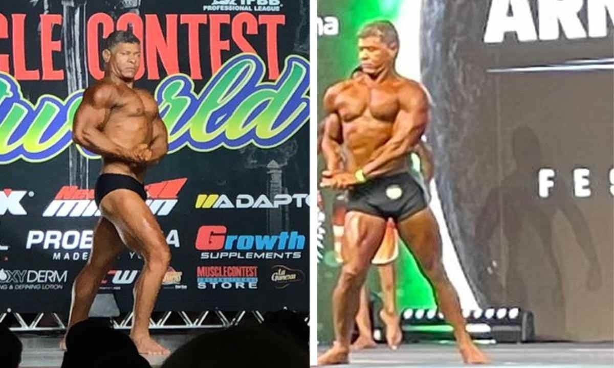 O fisiculturista José Eurípedes Sudário, se apresentando no Muscle Contest Fitworld e Arnold Brasil 2024 -  (crédito: Redes Sociais/Divulgação)