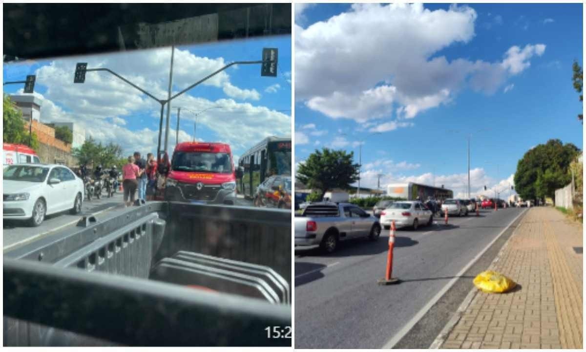 Acidente aconteceu no início da tarde, quando bombeiros foram acionados às 13h55. via foi liberada por volta das 17h20 -  (crédito: BHTrans/Divulgação)