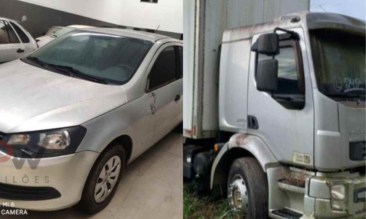 Entre os destaques do leilão estão um Volkswagen Jetta, modelo 2015, prata e um caminhão Volvo, modelo 2012, prata. -  (crédito: foto: Divulgação Sejusp)