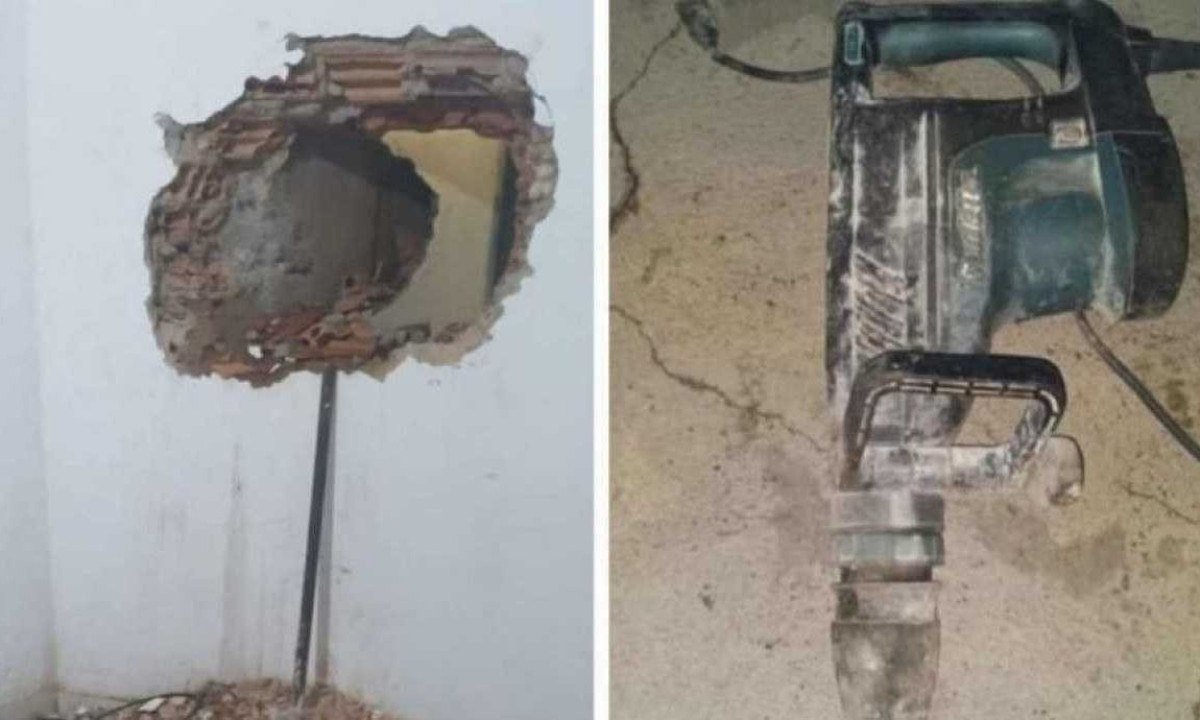 Policiais penais encontraram buraco em uma das paredes de casa aos fundos da unidade prisional

 -  (crédito: Redes sociais)