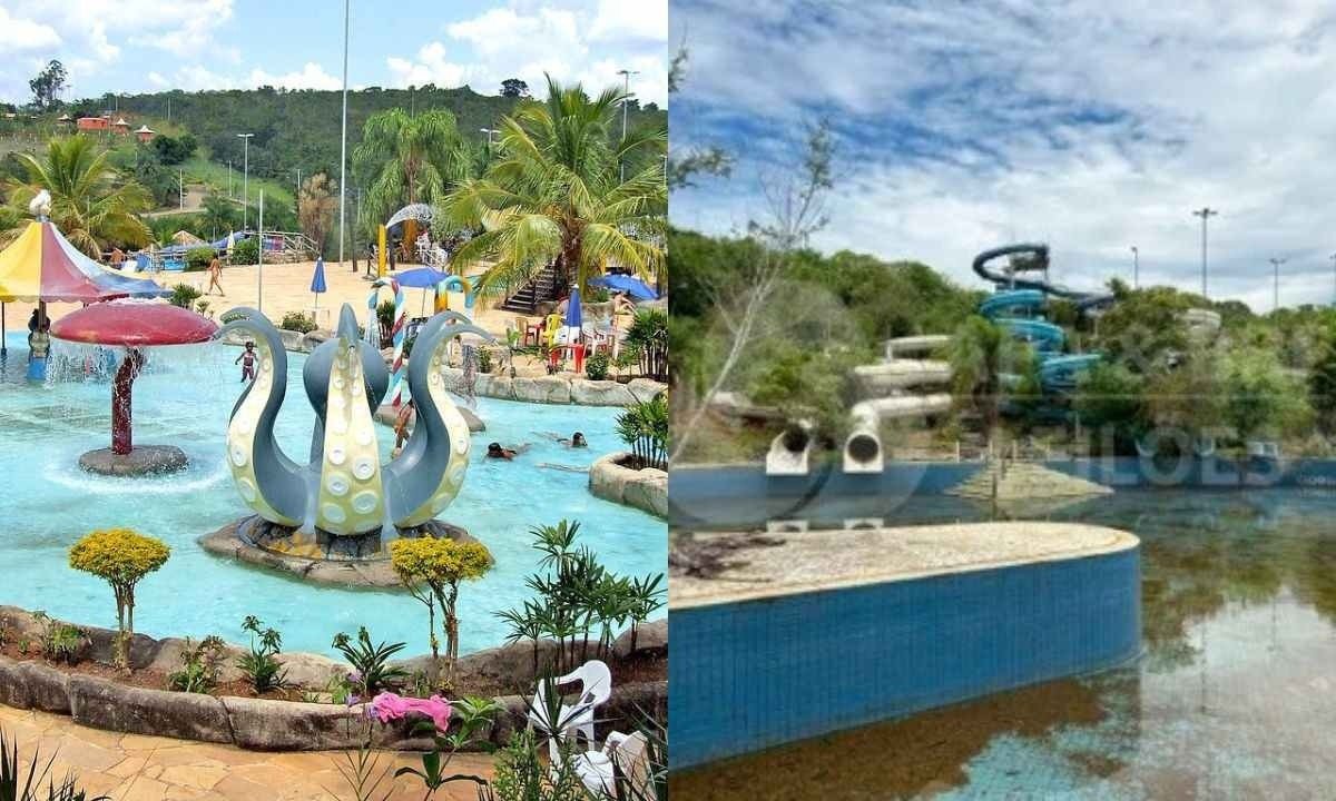 O parque foi desativado em 2013 pela Prefeitura de Belo Horizonte, na época o parque era conhecido como Parque dos Servidores. -  (crédito: Foto: Reinaldo Gomes; Reprodução Superbid Net / Divulgação)