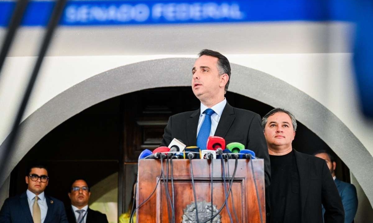 Pacheco anunciou que vai recorrer da decisão do STF que suspendeu a desoneração da folha de pagamento -  (crédito: Pedro Gontijo/Presidência do Senado)