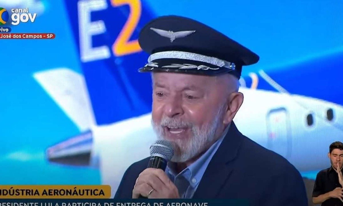Presidente Luiz Inácio Lula da Silva participou de evento na Embraer em São José dos Campos -  (crédito: Reprodução/Redes Sociais)