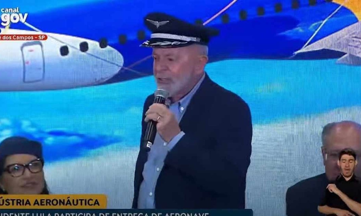 Presidente Luiz Inácio Lula da Silva participou de evento na Embraer em São José dos Campos -  (crédito: Reprodução/Redes Sociais)
