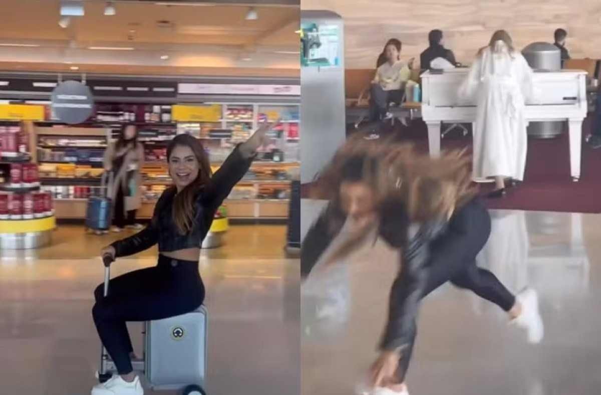 Vídeo: Lexa surge bêbada, quase cai no chão e toca o terror em aeroporto