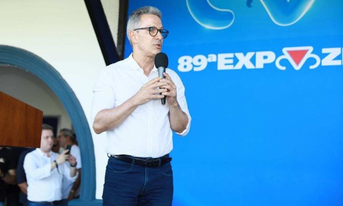 O governador Romeu Zema discursou na abertura da 89ª ExpoZebu, em Uberaba -  (crédito: André Santos/Divulgação)