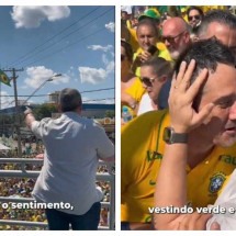 'Volta, Bolsonaro': Tarcísio puxa coro durante ato com ex-presidente - Reprodução/Redes sociais