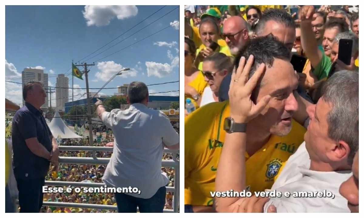 'Volta, Bolsonaro': Tarcísio puxa coro durante ato com ex-presidente