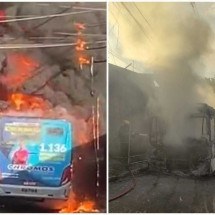 BH: criminosos incendeiam ônibus e deixam carta; 50 clientes ficam sem luz - Redes sociais/Corpo de Bombeiros