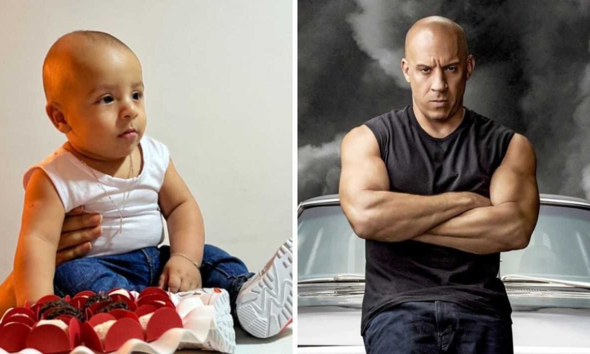 Athos, de apenas 8 meses, se parece com o ator Vin Diesel -  (crédito: Reprodução / TikTok / Divulgação)