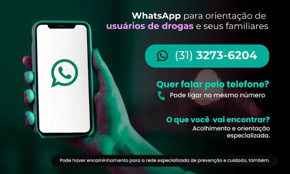 Dependentes de drogas e familiares podem pedir ajuda via WhatsApp