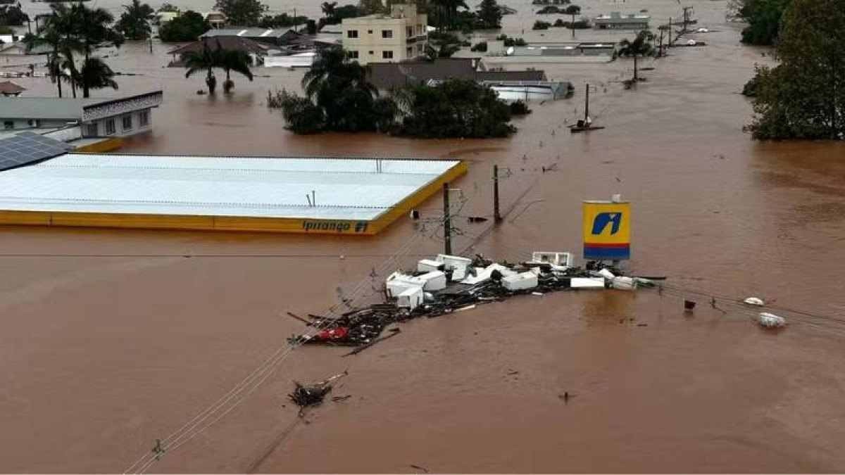 Parte do Rio Grande do Sul vive o drama com as maiores chuvas que o estado já viu -  (crédito: Reprodução/Instagram Prefeitura de Muçum)