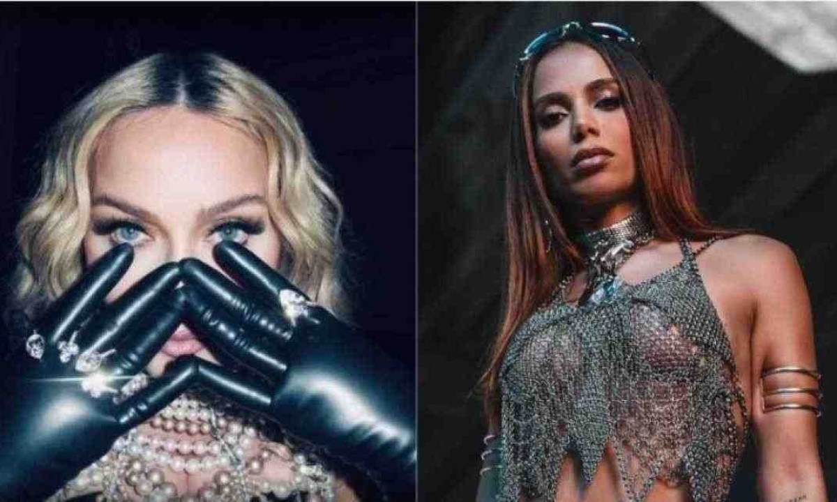 Anitta (à dir.) está no Rio para prestigiar Madonna (à esq.) -  (crédito: Reprodução / Redes sociais)