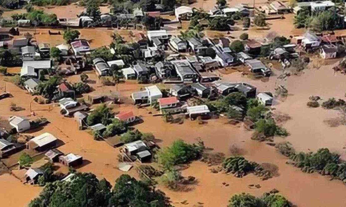 Rio Grande do Sul tem alerta vermelho para novos temporais nesta segunda -  (crédito: Marinha do Brasil/ RS)