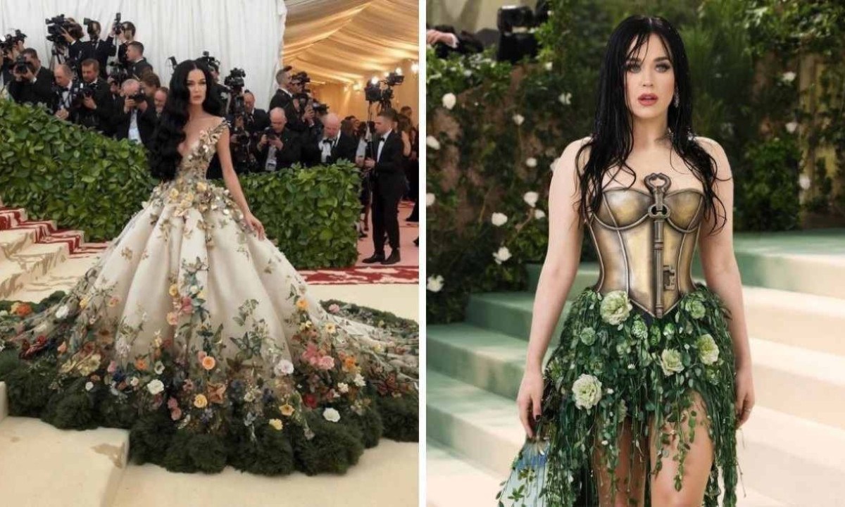 Katy Perry não foi ao Met Gala, mas postou duas imagens de looks geradas por inteligência artificial -  (crédito: Instagram / Katy Perry)