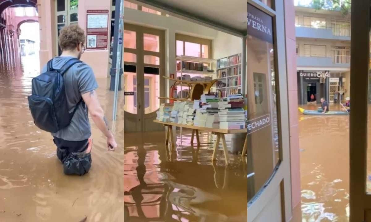 Centro histórico de Porto Alegre foi inundado pelas águas do Rio Guaíba, no Rio Grande do Sul -  (crédito: Instagram/Reprodução)