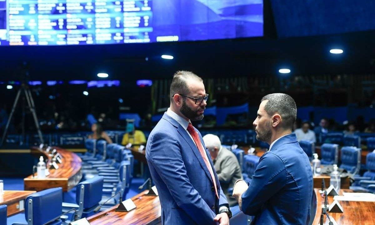 Senador Jorge Seif (PL-SC) pediu perdão aos eleitores e ao senador Cleitinho Azevedo (Republicanos-MG) por ter ido ao show da Madonna -  (crédito: Marcos Oliveira/Agência Senado)