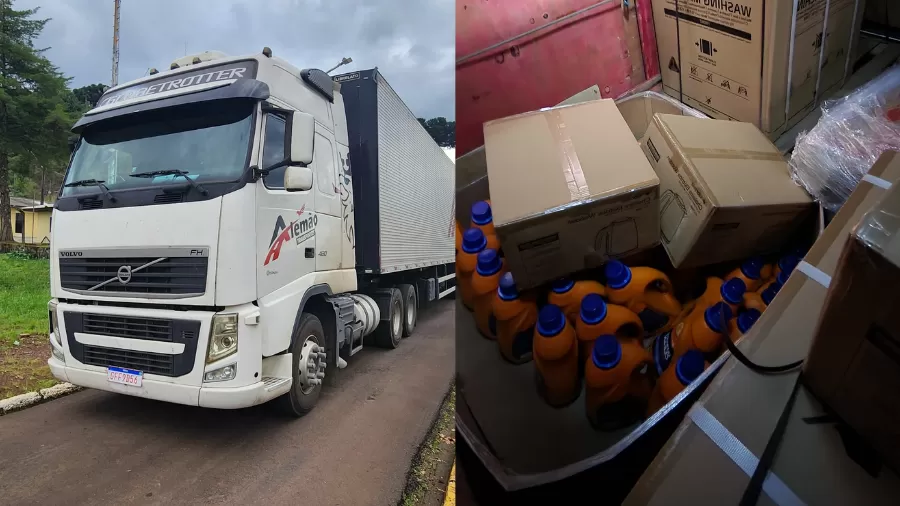 RS: caminhão com doações avaliadas em R$ 250 mil é roubado no Paraná - PMPR/Divulgação