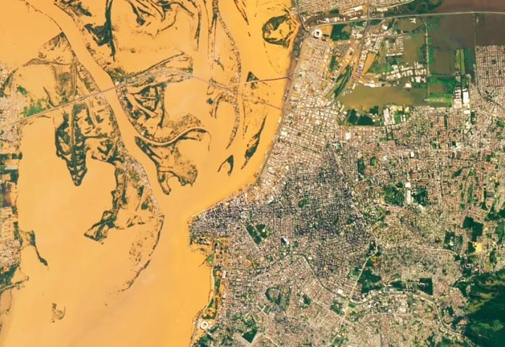 Imagens da NASA mostram dimensão do desastre no RS - divulgação/nasa