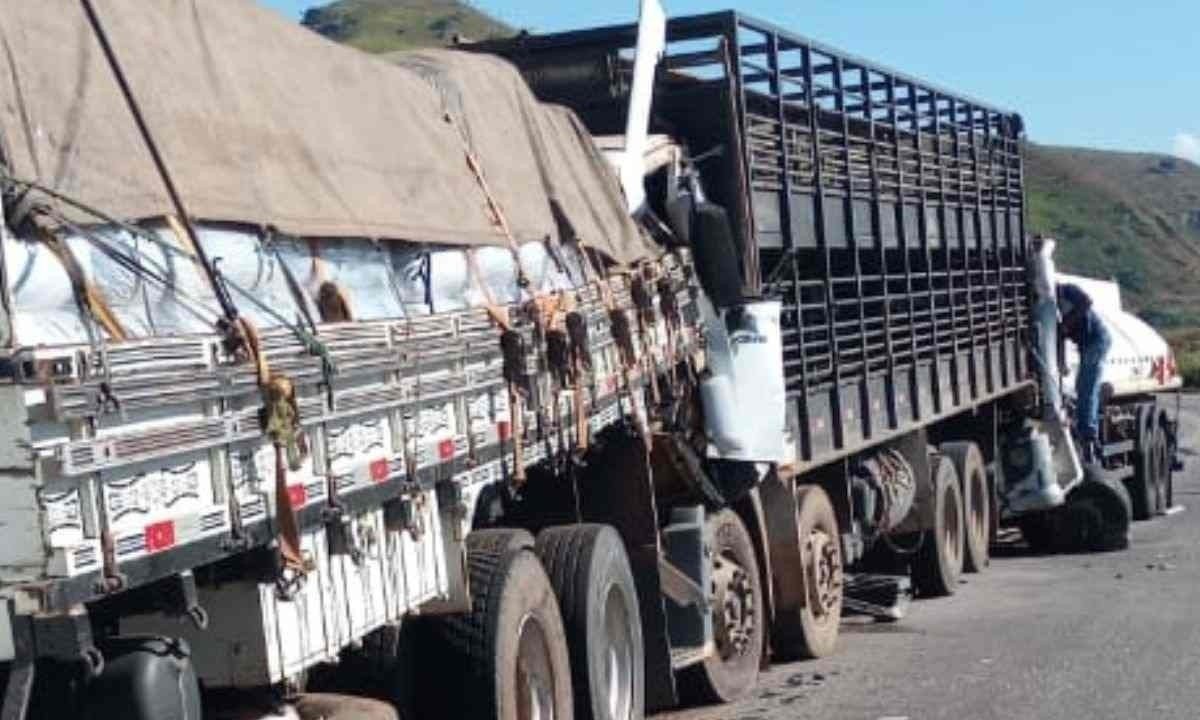 Acidente na BR-262 aconteceu na madrugada desta sexta-feira -  (crédito: Arquivo pessoal / Reprodução)