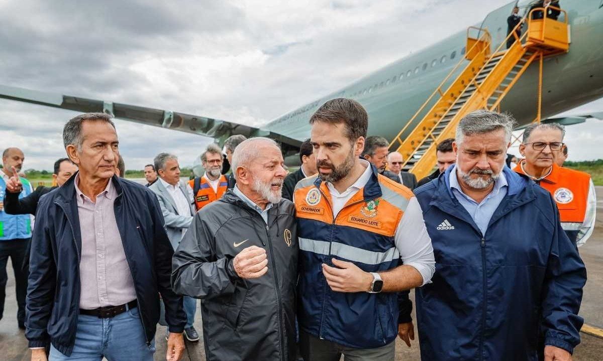 Presidente Luiz Inácio Lula da Silva e o governador gaúcho Eduardo Leite trocaram farpas no início da tragédia que atingiu o Rio Grande do Sul -  (crédito: Ricardo Stuckert / PR)
