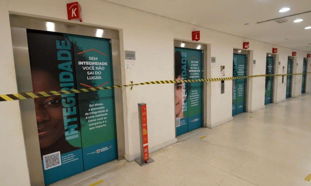 Elevadores de dois prédios da Cidade Administrativa estão interditados devido a problemas estruturais, alega a gestão mineira -  (crédito: Marco Evangelista / Imprensa MG)