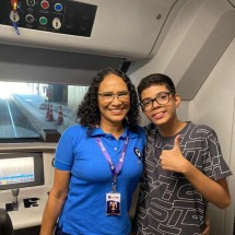 Dia das mães: condutora de trem do Metrô BH faz viagem especial com o filho - Metrô BH/Divulgação
