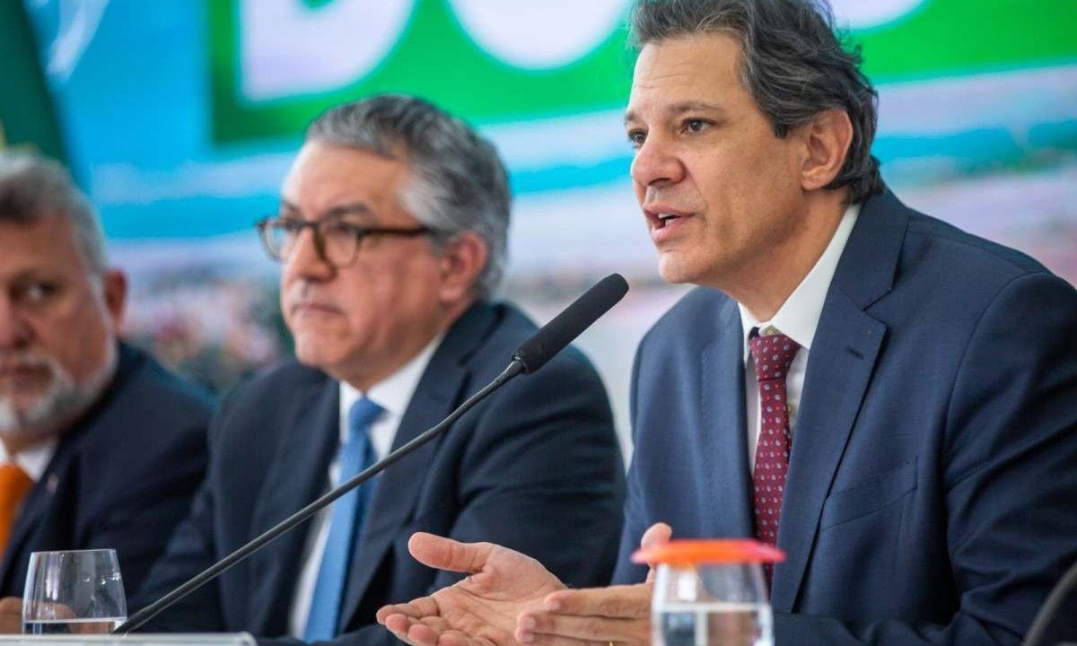 Prefeitos se reuniram com os ministros Fernando Haddad (Fazenda; &agrave; dir.) e Alexandre Padilha (Rela&ccedil;&otilde;es Internacionais) -  (crédito: Diogo Zacarias/MF)