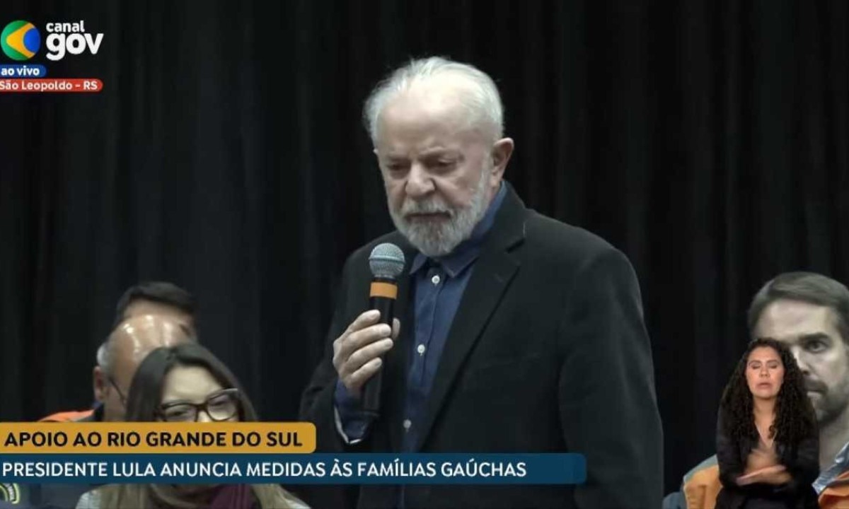 Presidente Luiz Inácio Lula da Silva anunciou medidas de auxílio à famílias afetadas pelas enchentes do Rio Grande do Sul -  (crédito: Reprodução/CanalGov)