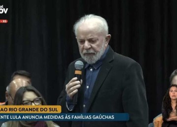 Presidente Luiz Inácio Lula da Silva anunciou medidas de auxílio à famílias afetadas pelas enchentes do Rio Grande do Sul -  (crédito: Reprodução/CanalGov)