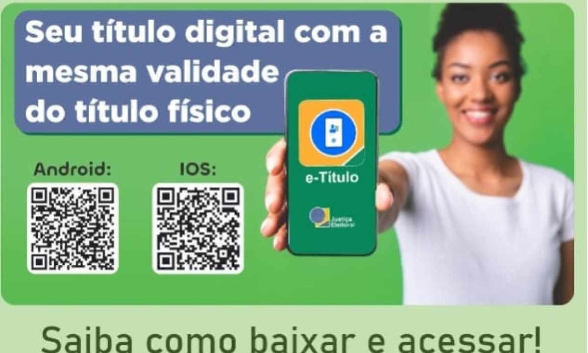 Eleitor pode baixar título digital e acessar vários serviços pelo computador ou celular -  (crédito: Divulgação/TRE)