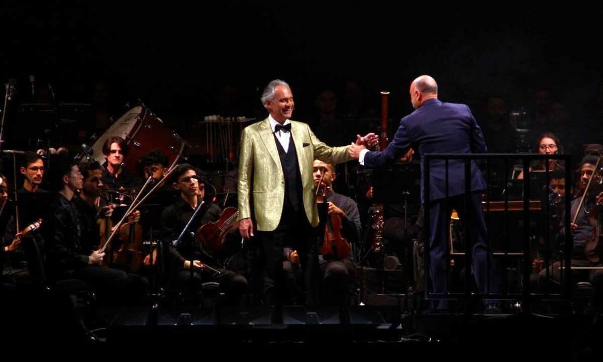 Andrea Bocelli abriu sua turnê brasileira no Mineirão, nesta sexta-feira -  (crédito: Marcos Vieira/EM/D.A Press)