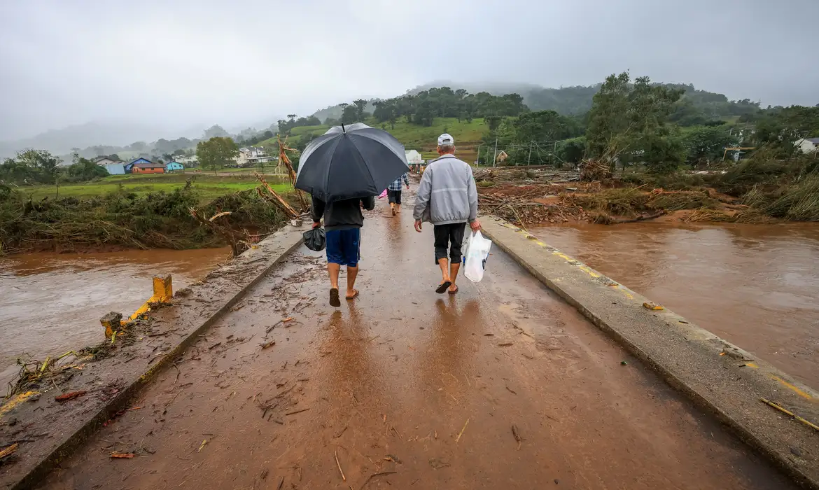 MST tem prejuízo de R$ 90 mi e 420 famílias atingidas por chuvas no RS -  (crédito: EBC)