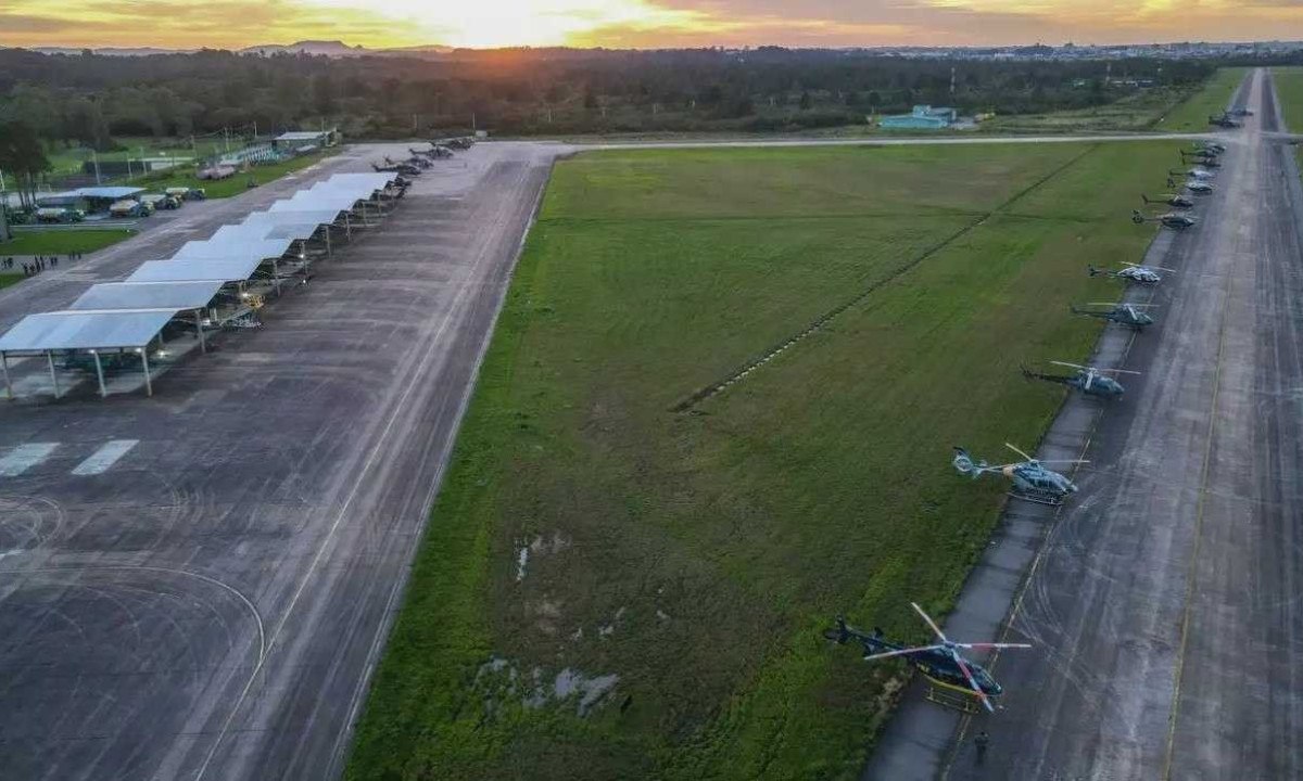 Base da Força Aérea em Canoas. - (crédito: Divulgação/Esquadrão Pampa) Base da Força Aérea em Canoas. - (crédito: Divulgação/Esquadrão Pampa)